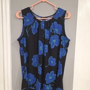 Liz Claiborne Blue Floral Tank Top